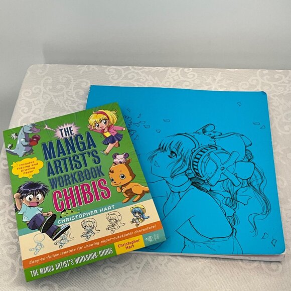 The Manga Artists Workbook Chibis By Christopher Hart & Pop Manga Coloring Book - Picture 1 of 8